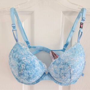 victoria’s secret sexy push up bra lace blue 38D